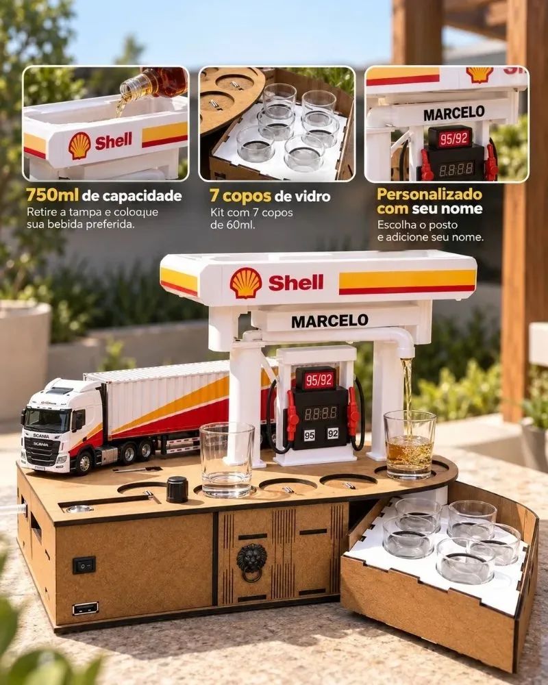 TruckBar™ – Dispenser de Bebidas com Caminhão e Posto Personalizado - imagem 3
